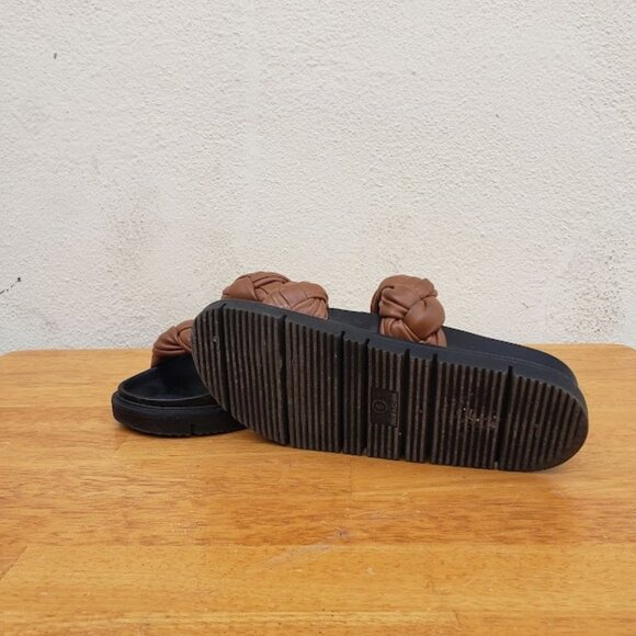 5/$100 SALE - Steve Madden Braided Choice Slide Sandal in Cognac - Picture 8 of 9